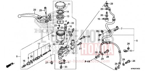 MAITRE-CYLINDRE FREIN AV. (CB1000R) CB1000RD de 2013